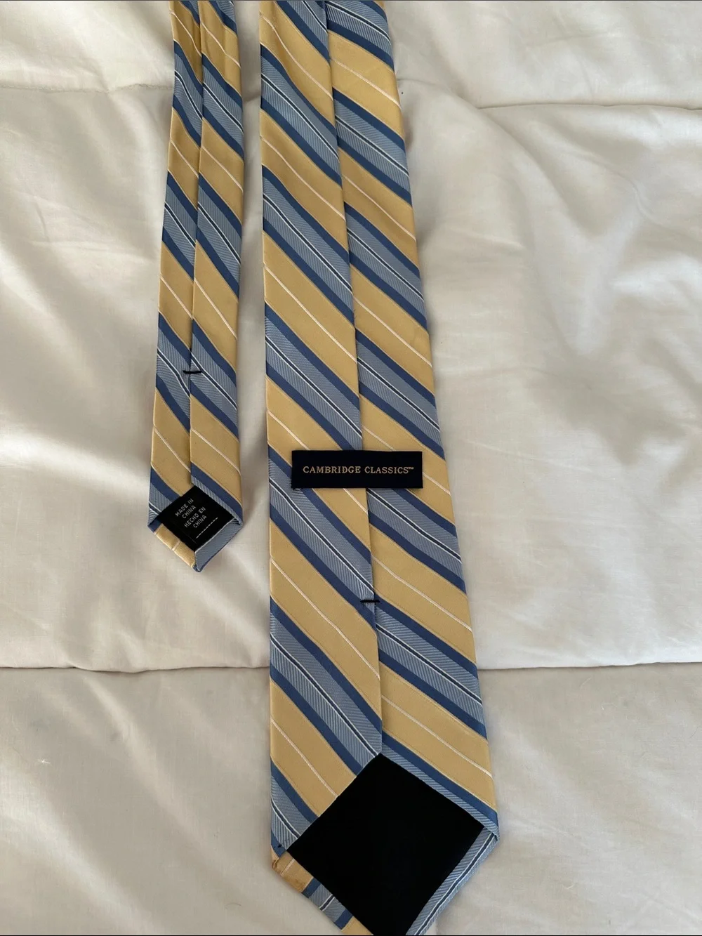 Yellow and Blue Striped Men's Tie - Refined Diagonal Design